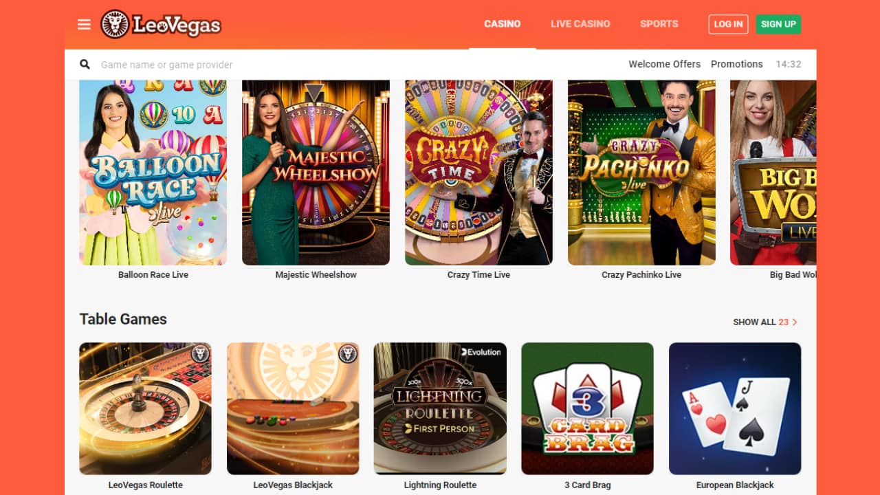 LeoVegas online games