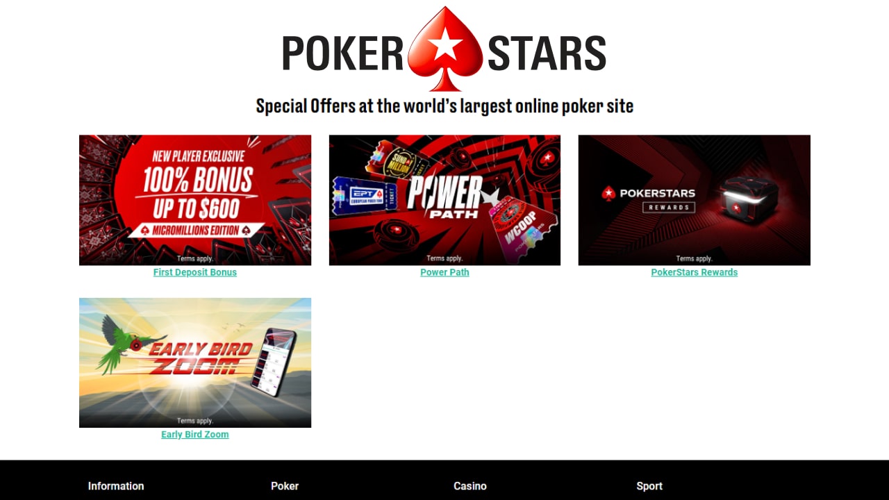 Poker Stars bonuses