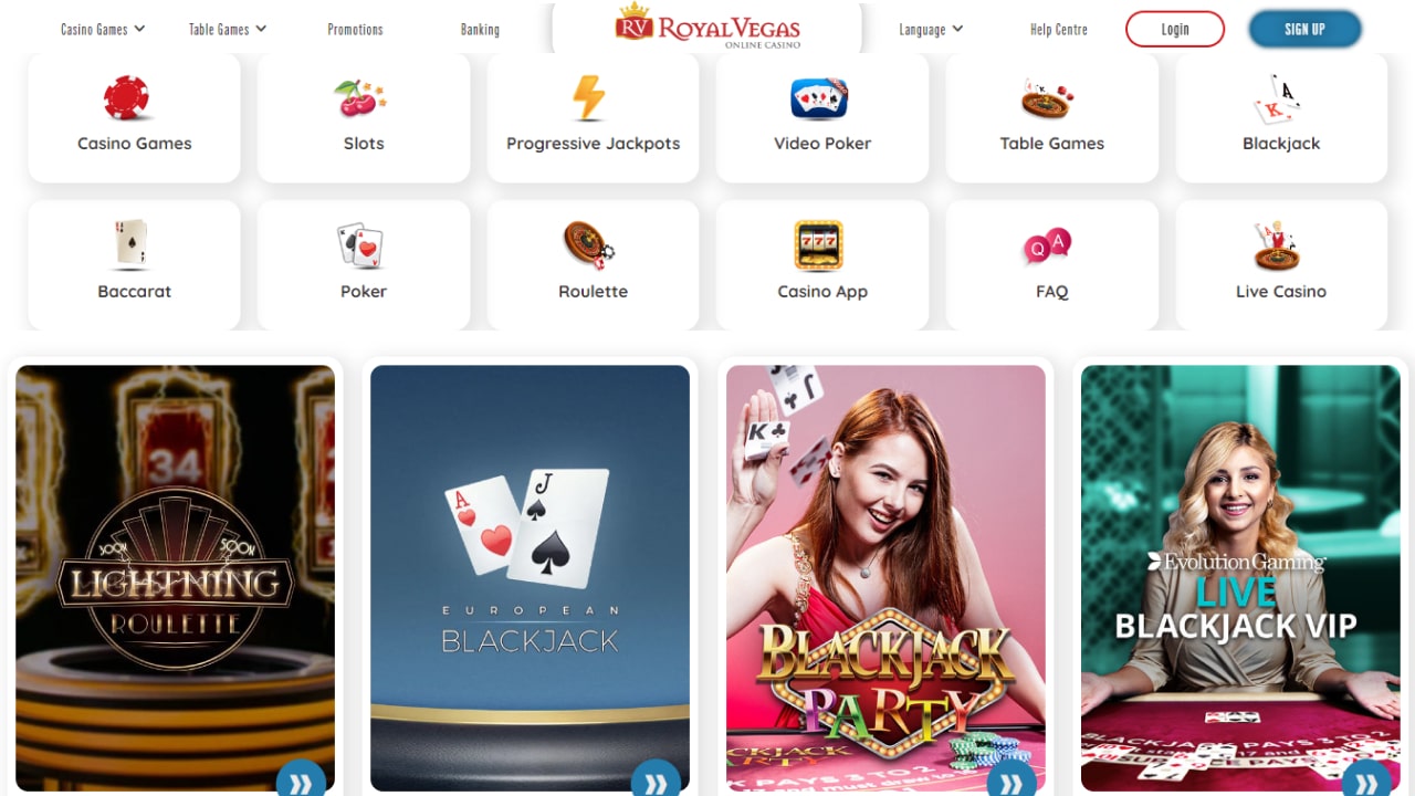 Royal Vegas online games