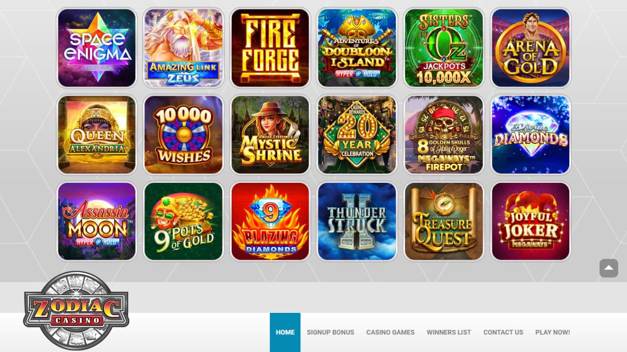 Zodiac casino online games